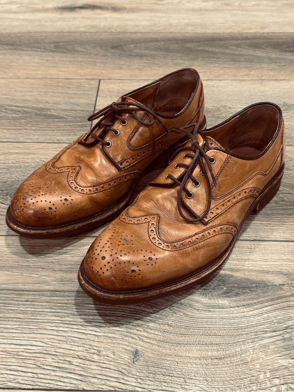 J&M 1850 Johnston & Murphy Brown Wingtip Brogue Sheepskin Oxfords 11